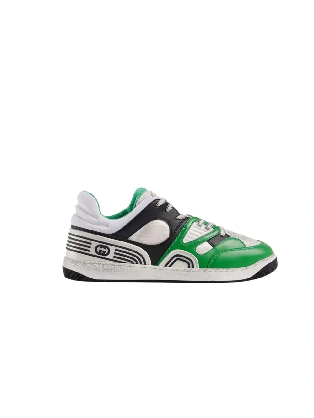 Gucci Green, White and Black Low-Top Sneakers